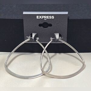 Express Silver Hoop Earrings